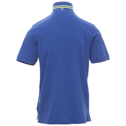 KOSZULKA POLO KRÓTKI RĘKAW NAUTIC - KRÓLEWSKI NIEBIESKI-BIAŁO-ŻÓŁTY FLUO