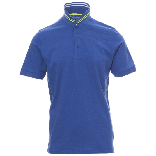 KOSZULKA POLO KRÓTKI RĘKAW NAUTIC - KRÓLEWSKI NIEBIESKI-BIAŁO-ŻÓŁTY FLUO