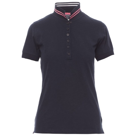 KOSZULKA POLO KRÓTKI RĘKAW NAUTIC LADY - BLU DENIM-BIAŁO-FUKSJOWY FLUO