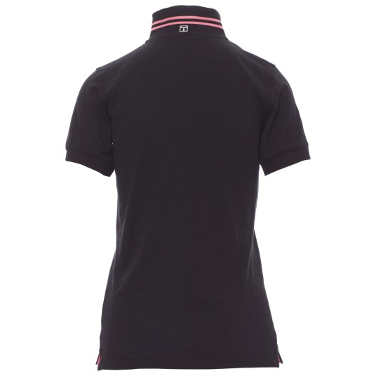 KOSZULKA POLO KRÓTKI RĘKAW NAUTIC LADY - CZARNY-BIAŁO-FUKSJOWY FLUO