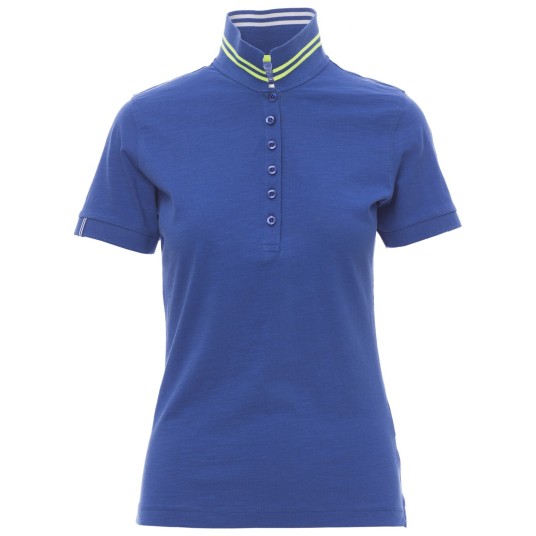 KOSZULKA POLO KRÓTKI RĘKAW NAUTIC LADY - KRÓLEWSKI NIEBIESKI-BIAŁO-ŻÓŁTY FLUO