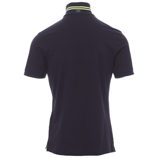 KOSZULKA POLO KRÓTKI RĘKAW NAUTIC - NIEBIESKI-BIAŁO-ŻÓŁTY FLUO