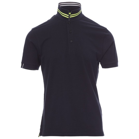 KOSZULKA POLO KRÓTKI RĘKAW NAUTIC - NIEBIESKI-BIAŁO-ŻÓŁTY FLUO