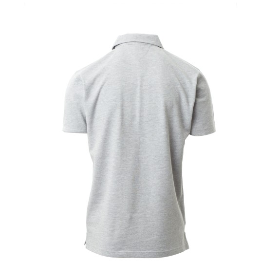 KOSZULKA POLO KRÓTKI RĘKAW PRESTIGE MELANGE - SZARY MELANŻ
