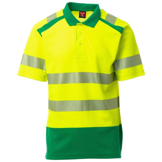 KOSZULKA POLO KRÓTKI RĘKAW ROAD - ŻÓŁTY FLUO-ŻELOWY ZIELONY