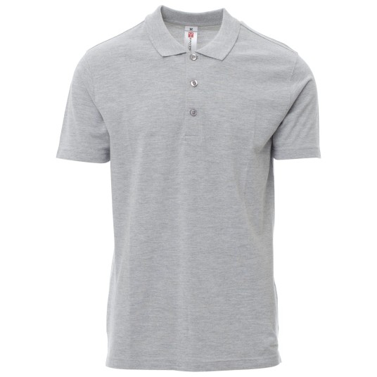 KOSZULKA POLO KRÓTKI RĘKAW ROME MELANGE - SZARY MELANŻ