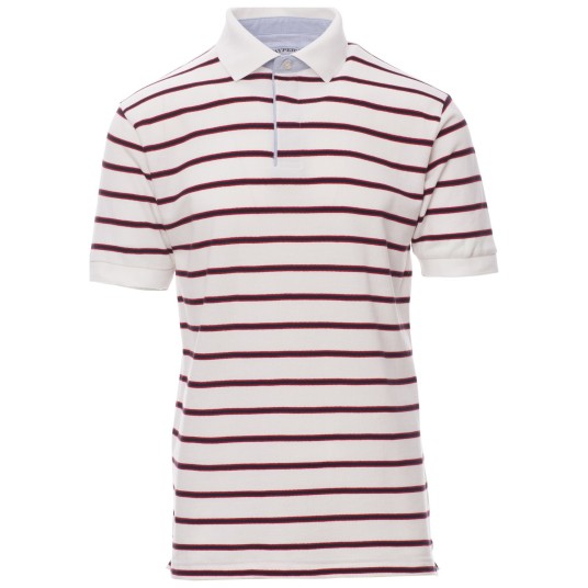 KOSZULKA POLO KRÓTKI RĘKAW SHEFFIELD - BIAŁY-CZERWONO-NIEBIESKO-CZERWONY