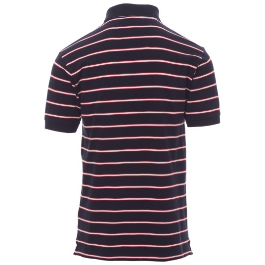 KOSZULKA POLO KRÓTKI RĘKAW SHEFFIELD - GRANATOWY-CZERWONO-BIAŁO-CZERWONY