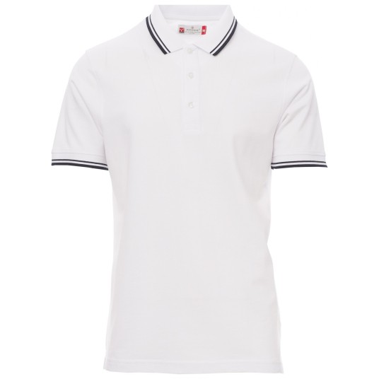 KOSZULKA POLO KRÓTKI RĘKAW SKIPPER - BIAŁY-GRANATOWY