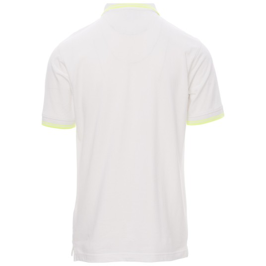 KOSZULKA POLO KRÓTKI RĘKAW SKIPPER - BIAŁY-ŻÓŁTY NEON