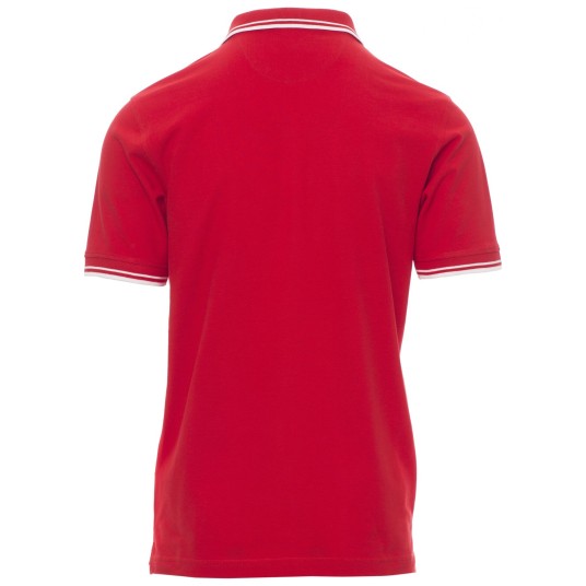 KOSZULKA POLO KRÓTKI RĘKAW SKIPPER - CZERWONY-BIAŁY
