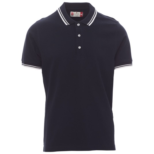 KOSZULKA POLO KRÓTKI RĘKAW SKIPPER - GRANATOWY-BIAŁY