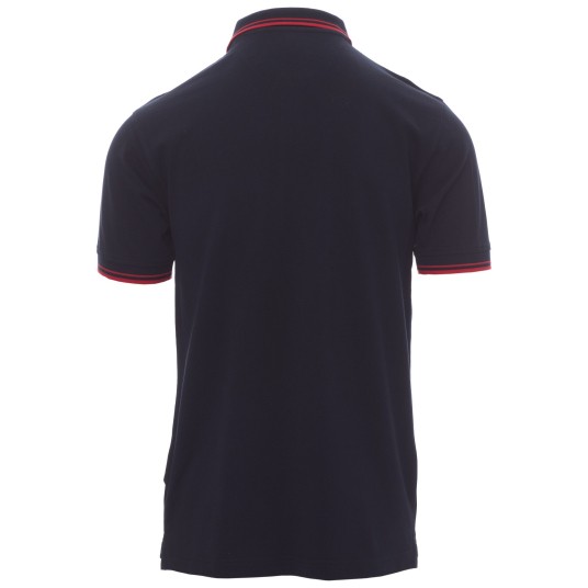 KOSZULKA POLO KRÓTKI RĘKAW SKIPPER - GRANATOWY-CZERWONY