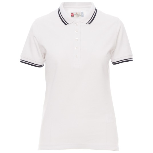 KOSZULKA POLO KRÓTKI RĘKAW SKIPPER LADY - BIAŁY-GRANATOWY