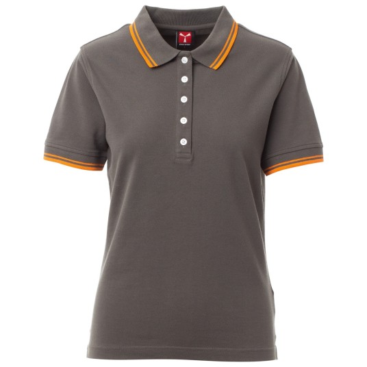 KOSZULKA POLO KRÓTKI RĘKAW SKIPPER LADY - ZADYMIONY-POMARAŃCZOWY