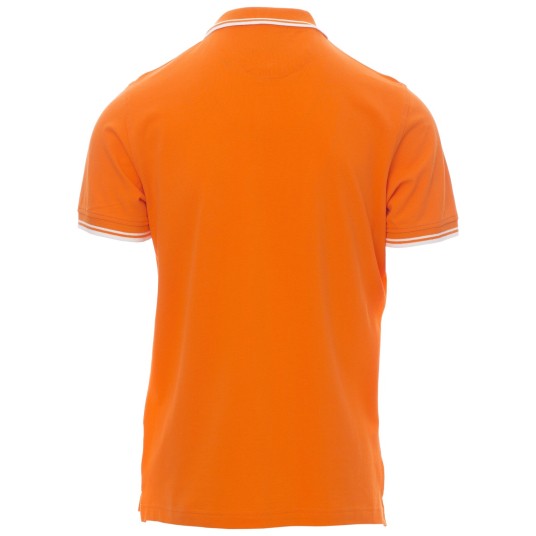 KOSZULKA POLO KRÓTKI RĘKAW SKIPPER - POMARAŃCZOWY-BIAŁY