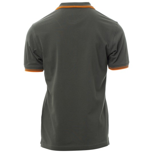 KOSZULKA POLO KRÓTKI RĘKAW SKIPPER - ZADYMIONY-POMARAŃCZOWY