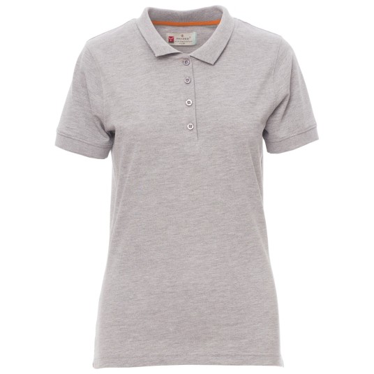 KOSZULKA POLO KRÓTKI RĘKAW VENICE LADY MELANGE - SZARY MELANŻ