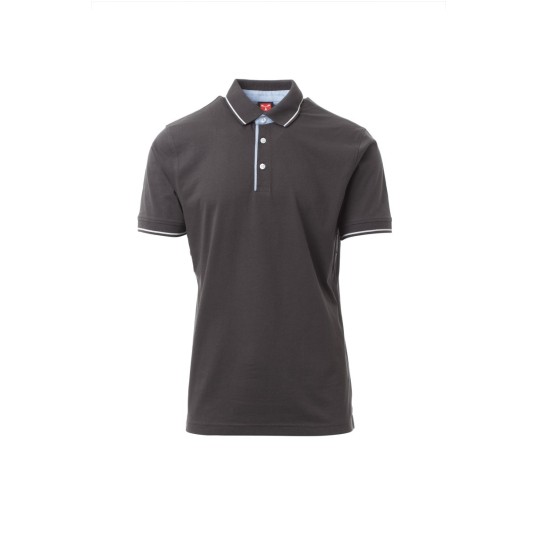 KOSZULKA POLO MĘSKA CAMBRIDGE - ANTRACITE/BIANCO