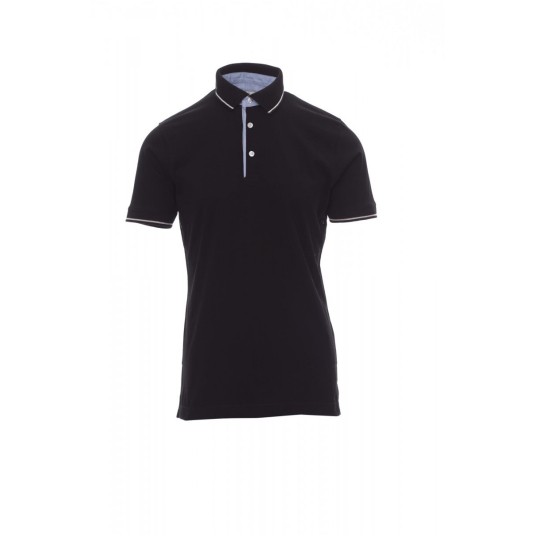 KOSZULKA POLO MĘSKA CAMBRIDGE - CZARNY/BIAŁY