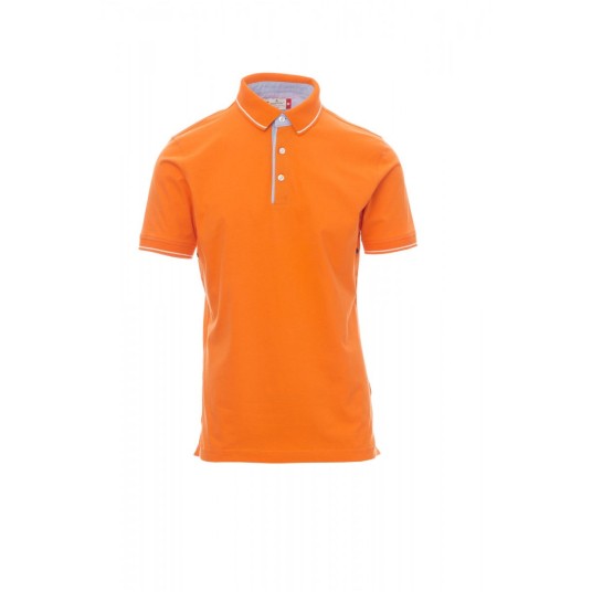 KOSZULKA POLO MĘSKA CAMBRIDGE - POMARAŃCZOWY/BIAŁY
