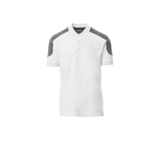 KOSZULKA POLO MĘSKA COMPANY - BIANCO/SMOKE