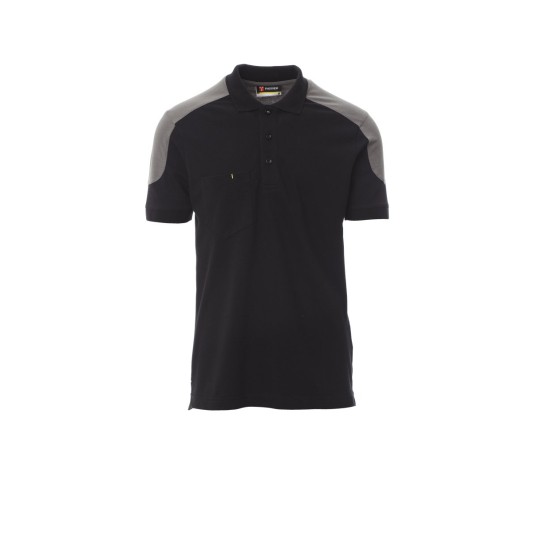 KOSZULKA POLO MĘSKA COMPANY - CZARNY/ZADYMIONY