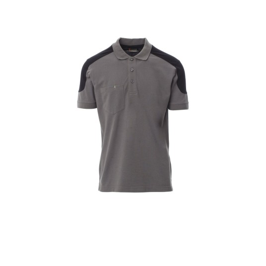 KOSZULKA POLO MĘSKA COMPANY - ZADYMIONY/CZARNY