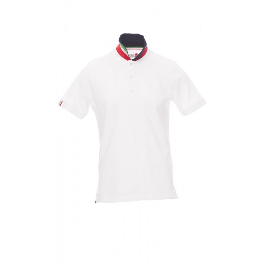 KOSZULKA POLO MĘSKA NATION - BIAŁY/WŁOCHY