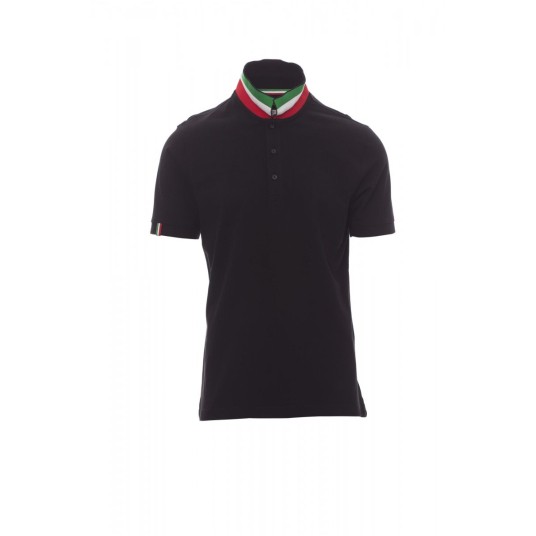 KOSZULKA POLO MĘSKA NATION - CZARNY/WŁOCHY