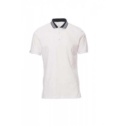 KOSZULKA POLO MĘSKA NAUTIC - BIAŁY/GRANATOWO-BIAŁY/ŻÓŁTY FLUO