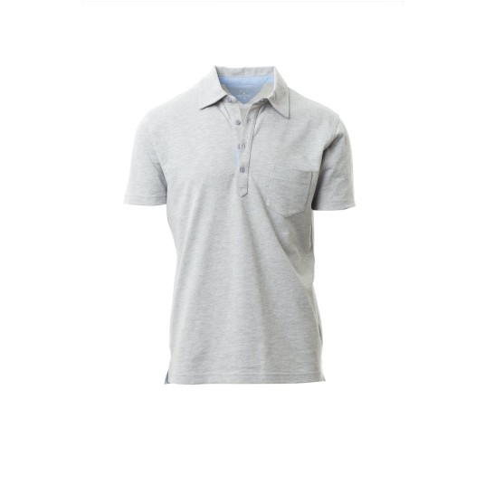 KOSZULKA POLO MĘSKA PRESTIGE MELANGE - SZARY MELANŻ