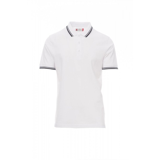 KOSZULKA POLO MĘSKA SKIPPER - BIAŁY/GRANATOWY
