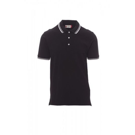 KOSZULKA POLO MĘSKA SKIPPER - CZARNY/BIAŁY