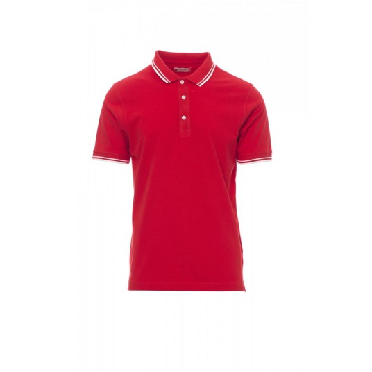 KOSZULKA POLO MĘSKA SKIPPER - CZERWONY/BIAŁY