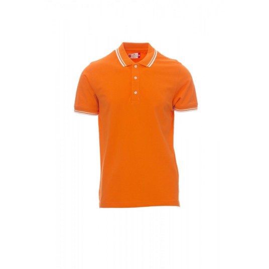 KOSZULKA POLO MĘSKA SKIPPER - POMARAŃCZOWY/BIAŁY