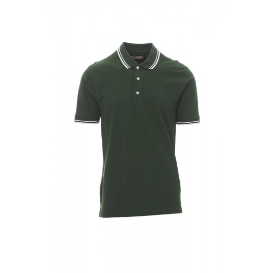 KOSZULKA POLO MĘSKA SKIPPER - ZIELONY EDEN/BIAŁY