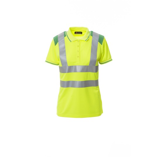 KOSZULKA POLO ODBLASKOWA DAMSKA GUARD+LADY - ŻÓŁTY FLUO/ŻELOWY ZIELONY