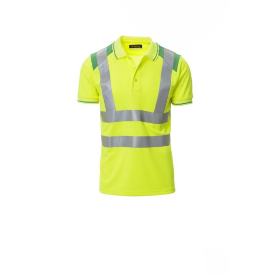 KOSZULKA POLO ODBLASKOWA MĘSKA GUARD+ - ŻÓŁTY FLUO/ŻELOWY ZIELONY