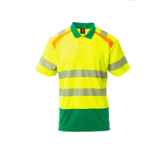 KOSZULKA POLO ODBLASKOWA MĘSKA LANE - ŻÓŁTY FLUO/ŻELOWY ZIELONY