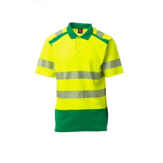 KOSZULKA POLO ODBLASKOWA MĘSKA ROAD - ŻÓŁTY FLUO/ŻELOWY ZIELONY