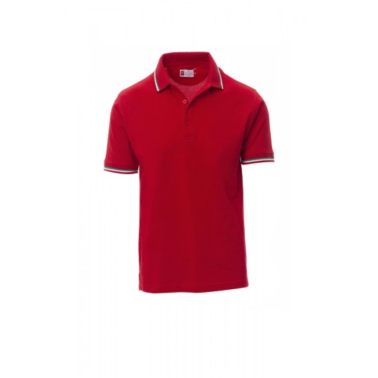 KOSZULKA POLO UNISEX ITALIA - CZERWIEŃ MARSOWA
