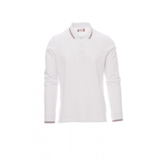 KOSZULKA POLO Z DŁGUIM RĘKAWEM UNISEX AVIAZIONE - BIAŁY/WŁOCHY