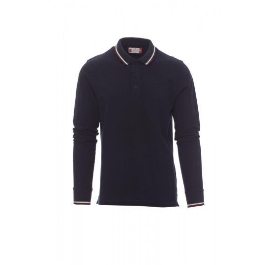 KOSZULKA POLO Z DŁGUIM RĘKAWEM UNISEX AVIAZIONE - GRANATOWY/WŁOCHY