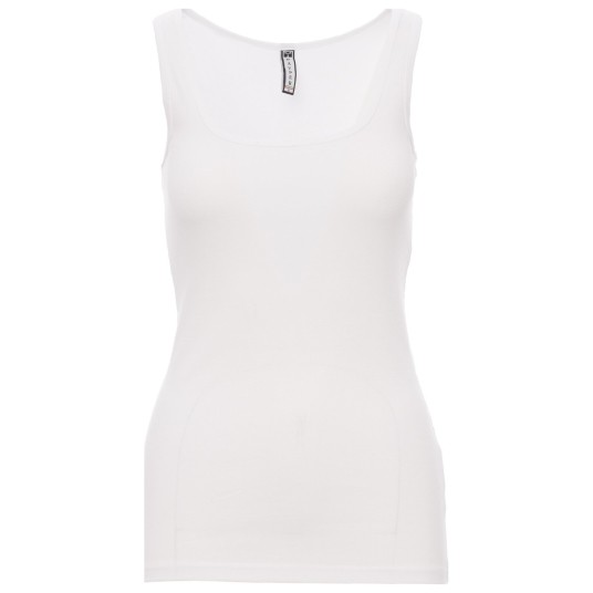 KOSZULKA T-SHIRT BEZ RĘKAWÓW LOOK - BIAŁY