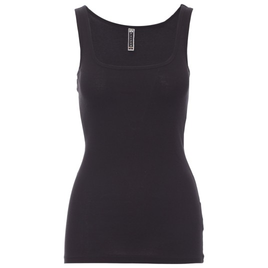 KOSZULKA T-SHIRT BEZ RĘKAWÓW LOOK - CZARNY