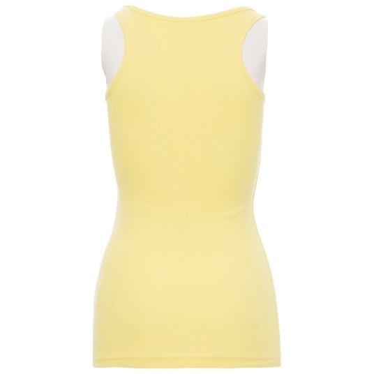 KOSZULKA T-SHIRT BEZ RĘKAWÓW LOOK - JASNOLIMONKOWY