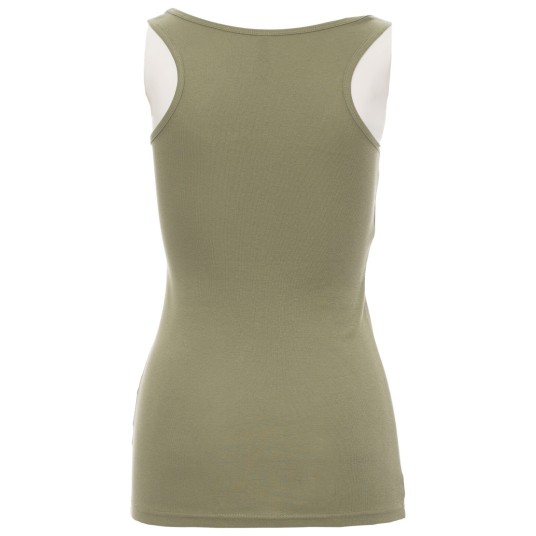 KOSZULKA T-SHIRT BEZ RĘKAWÓW LOOK - ZIELONY WOJSKOWY