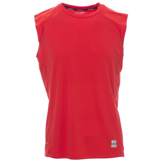 KOSZULKA T-SHIRT BEZ RĘKAWÓW SMASH - CZERWONY