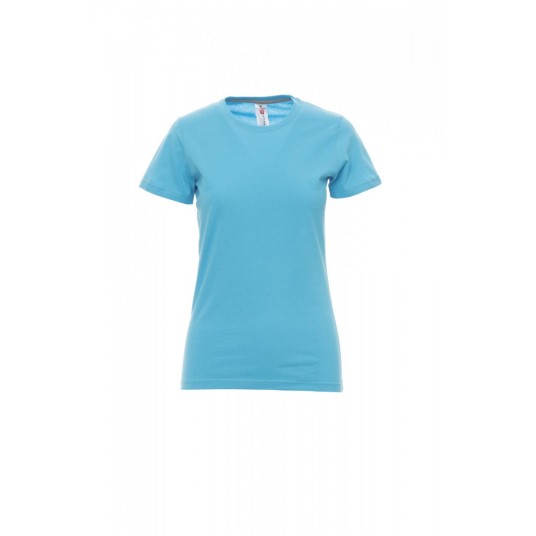 KOSZULKA T-SHIRT DAMSKA SUNSET LADY - BŁĘKIT TURKUSOWY